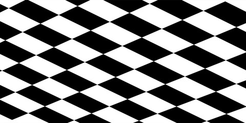 Obraz premium Black and White Harlequin Diamond Pattern Background With Geometric Rhombus Tiles