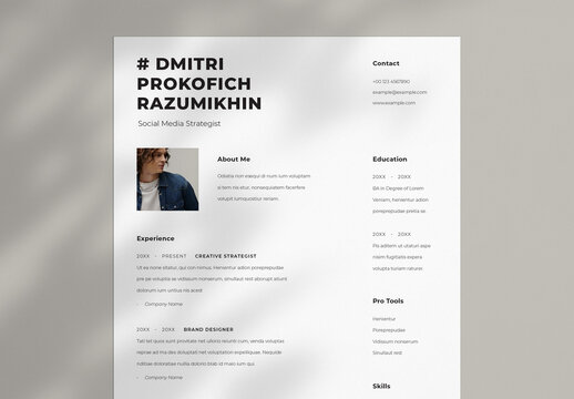 Minimalistic Resume Layout