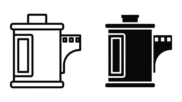 Vector illustration of two coffee percolators in black and white