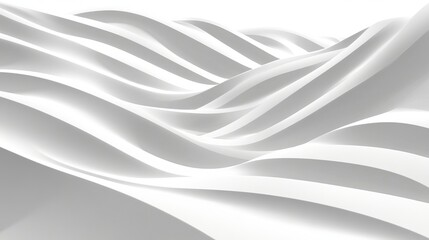 Obraz premium Abstract White Structure Texture with Gentle Waves Formed of Ribbons in Modern Sculpture Design