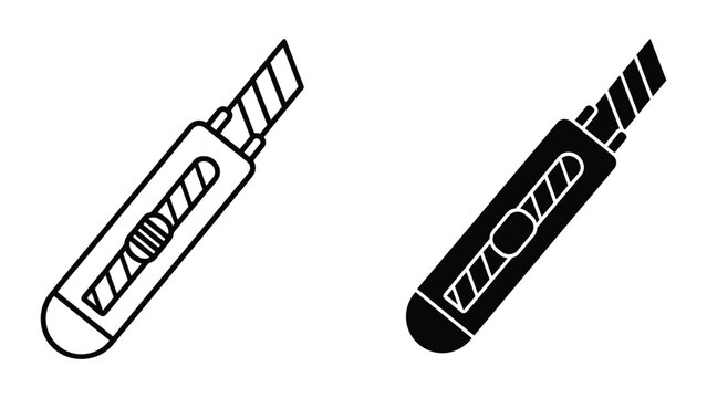 Black and white illustration of two identical screwdrivers with ergonomic handles and flat tips isolated on white background