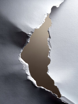 Torn paper edge texture, clean white surface with jagged rip, perfect for creative design backgrounds