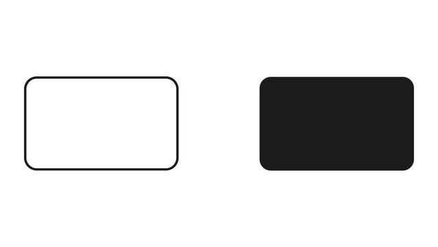 Two rounded rectangles, one outlined and one filled, for design and layout purposes on a white background