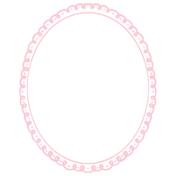 Pink Oval Frame With Bow