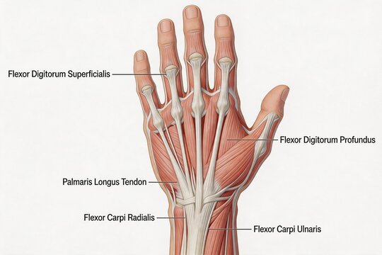 Anatomy of the human hand muscles
