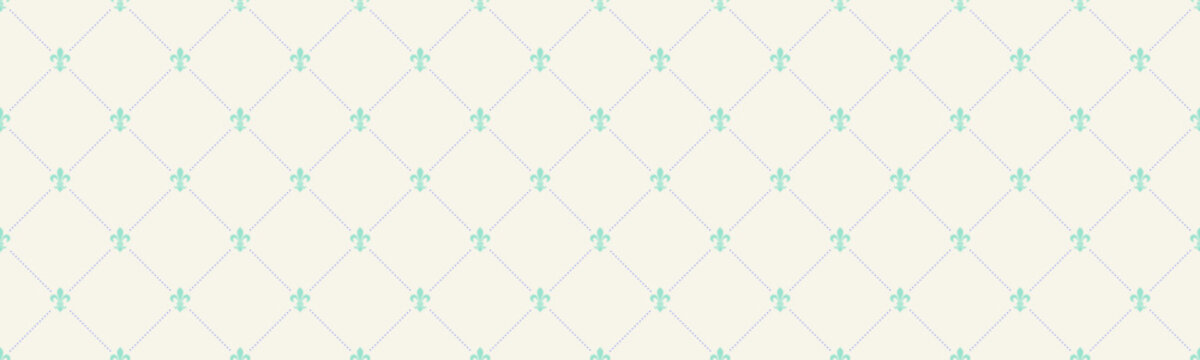 Elegant seamless pattern with delicate teal floral motifs on a creamy background.  Subtle pink lattice adds texture. Perfect for website backgrounds, stationery, textiles, or packaging designs.