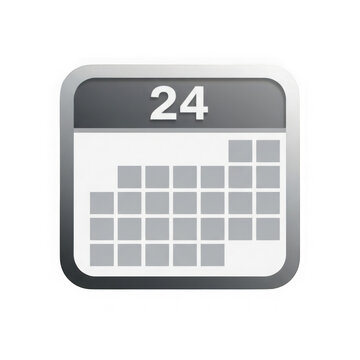Calendar icon showing the 24th day of the month with date number, twenty four