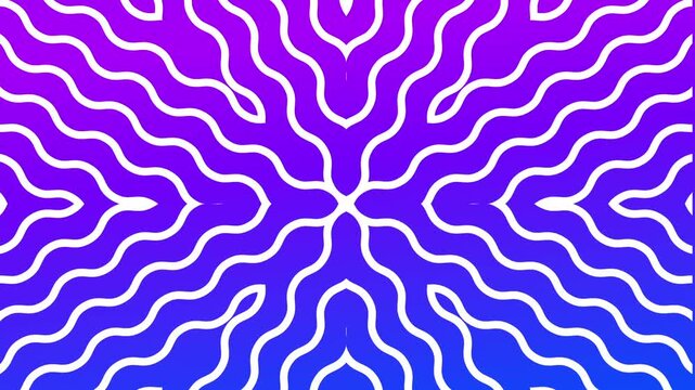 Animated Wavy Lines Pattern on Purple and Blue Gradient Background