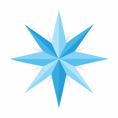 Obraz premium Blue Star Compass Rose Icon