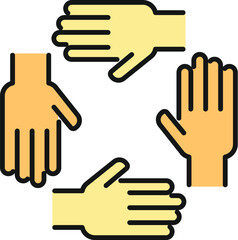 Obraz premium Hands forming a circle symbolizing cooperation, partnership, and unity
