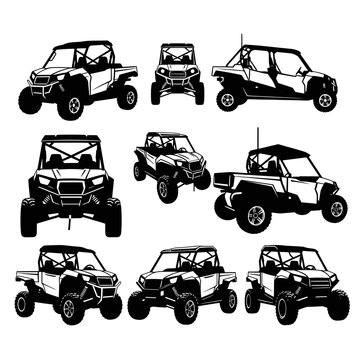 Set of UTVs and Side-by-Sides Vector Illustrations