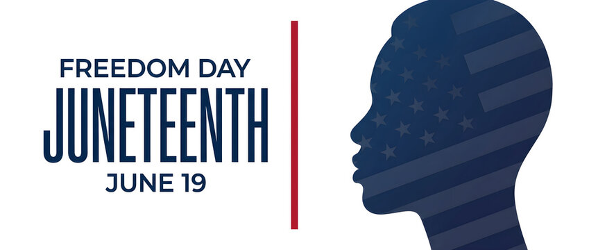 Juneteenth Celebration Scene with Flag and Silhouette in Bright Light