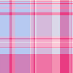 Fototapeta premium Xmas plaid textile seamless, quilted background texture check. Eps pattern vector tartan fabric in pink and thistle colors.