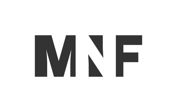 MNF logo design. Initial letter M N F bold font style for tech startups, consulting, corporate branding. Creative company name, headlines typography identity, trendy logotype.