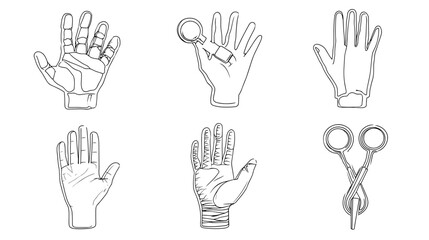 Fototapeta premium Collection of Hand Gestures and Symbols Illustrating Various Expressions and Communication