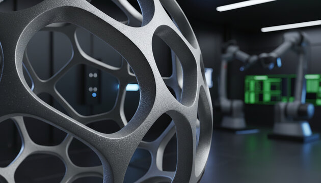 Titanium 3D printed aerospace part with generative design bionic structure