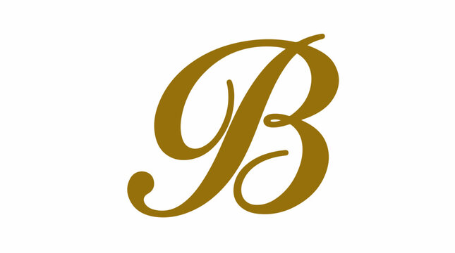 Elegant golden script letter B on a plain white background, refined design