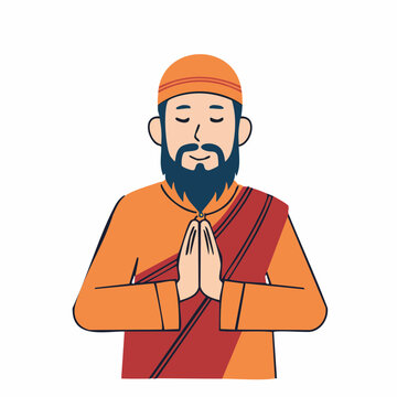 Man in prayer with hands together