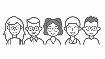 Fototapeta premium Diverse Group of Five Smiling Friends Standing Together in Casual Attire with Glasses