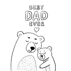 Cartoon bears hugging with the text "Best Dad Ever" above   © Nelly