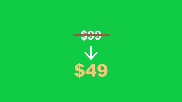 Animated Discount Price Drop Sale Banner Background