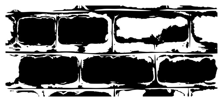 Brick wall texture with distressed grunge effect in urban stencil style