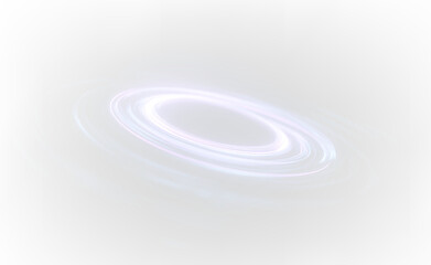 Fototapeta premium Abstract Neon Halo Waves and Curved Glow Lines, PNG on White
