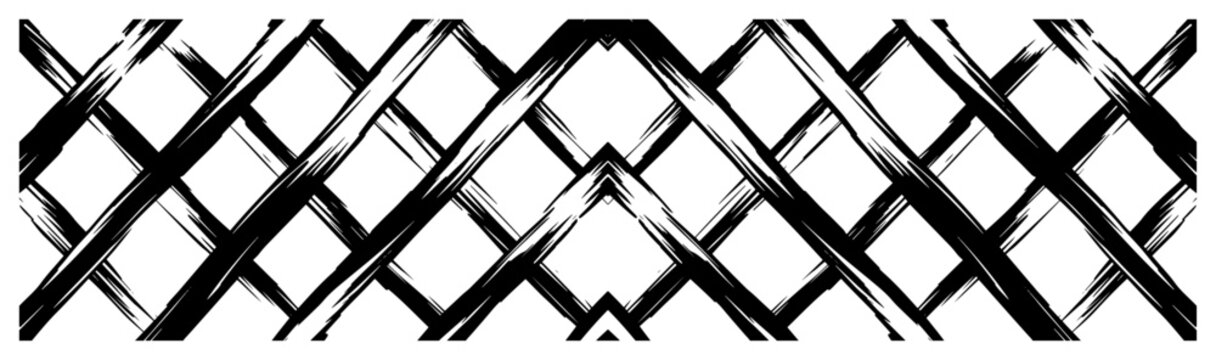 Crosshatch lattice pattern with thick brush strokes in grunge style