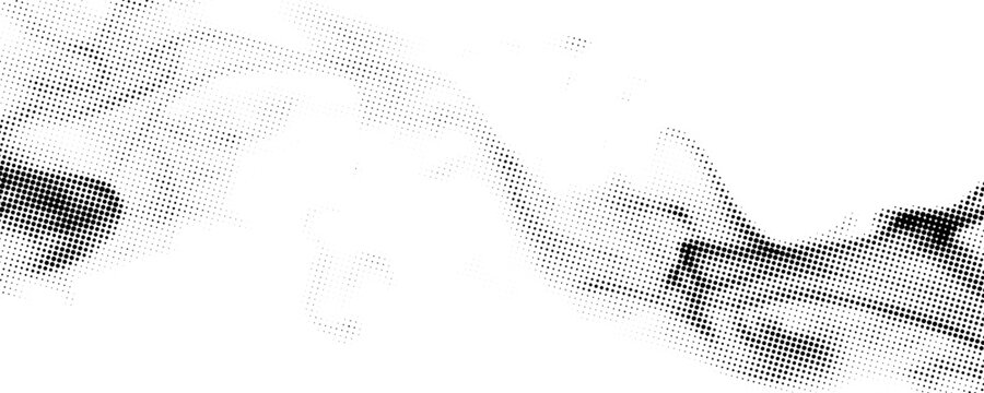 halftone image featuring a cloud pattern with contrasting dark and light areas, creating an abstract and textured background with a dotted effect