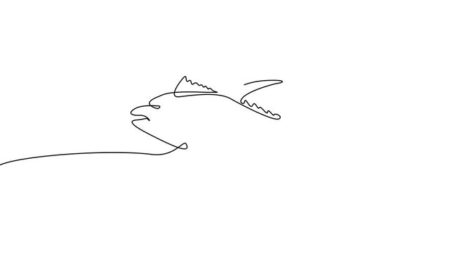 Continuous One Line Tuna Fish Sea Animal Minimal Marine Animation