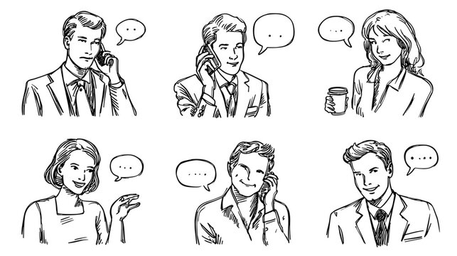 Engaged Business Professionals Communicating Over Phone and Coffee in Office Environment