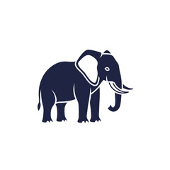 Fototapeta premium A dark blue silhouette of an elephant.