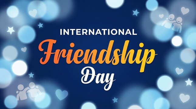 International friendship day celebration background with bokeh lights