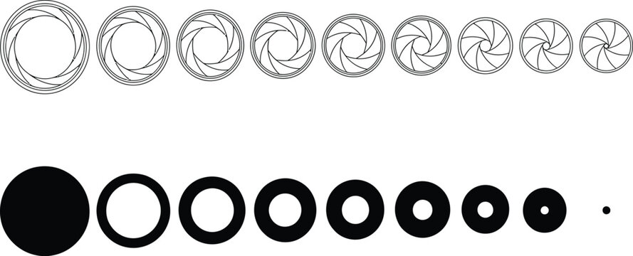 Camera lens aperture blades and circular openings