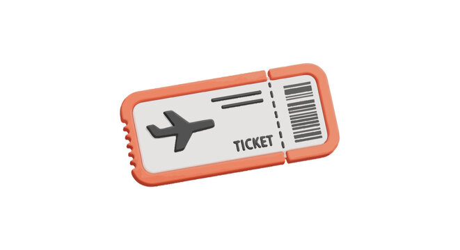 Airplane flight boarding pass ticket.