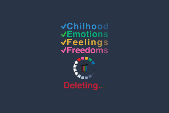 Deleting Emotions Retro Digital Typography Design with Glitch Style PNG