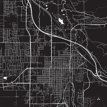 Bozeman Montana Vector Map, Detailed City Street Map Black and White Minimalist Line Art