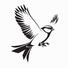 Fototapeta premium Goldfinch Bird Spreading Beautiful Wings Logo Vector Design