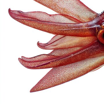 Vampire Squid Tentacles Close Up Isolated on White