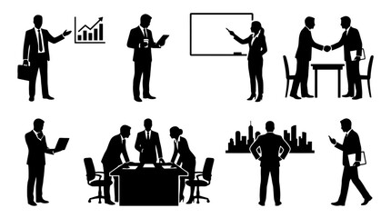 Obraz premium Business professionals in various office settings.