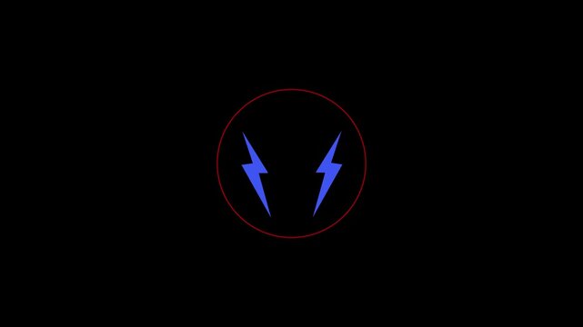 High voltage warning symbol, with a red outer circle.