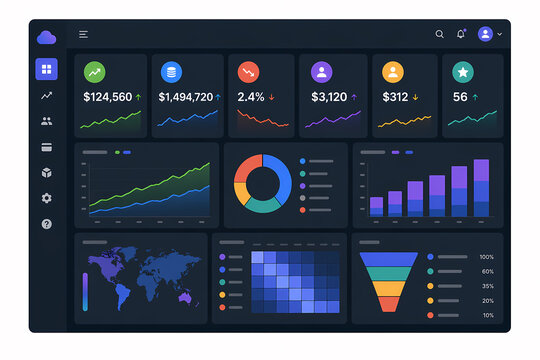 SaaS metrics dashboard KPIs illustration