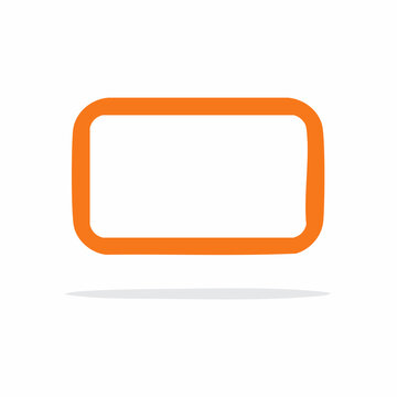 Orange rounded rectangle with shadow