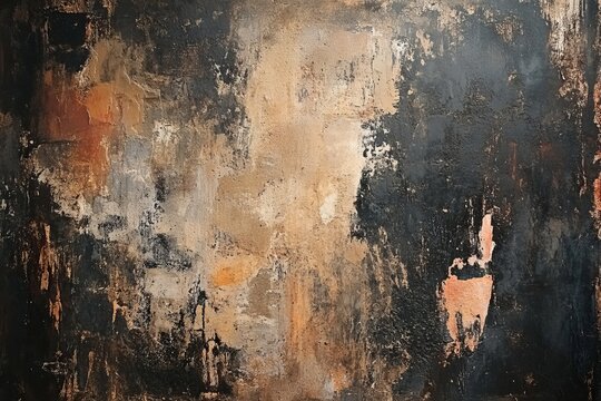 Grungy Concrete Surface Background with Black Splashes and Dust Covering Construction Structure