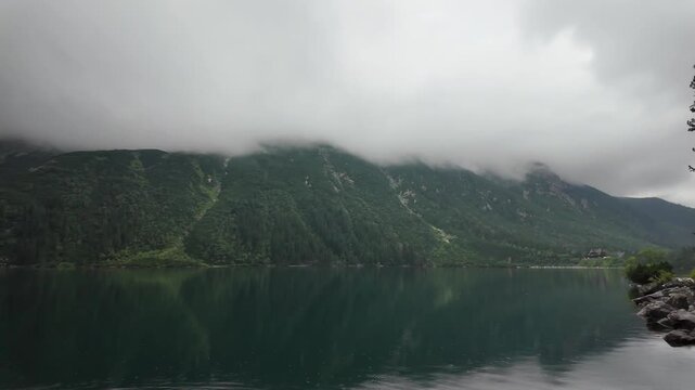 Peaceful Rain Atmosphere at Morskie Oko Lake