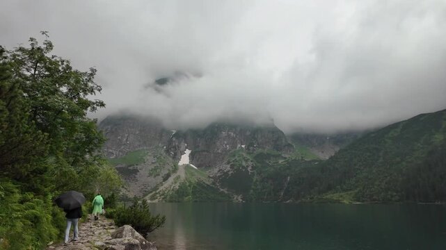Peaceful Rain Atmosphere at Morskie Oko Lake