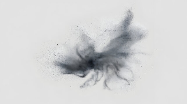 Dark smoke swirling forming abstract shapes on a light background conveying a sense of turmoil and chaos