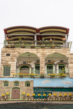 Renovated buildings in Mosul, Old City district, Iraq