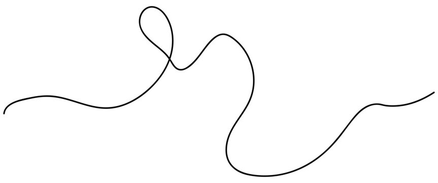 Curved squiggle line with single large loop illustration perfect for elegant dividers social media layouts invitations logos planners and modern minimal design projects