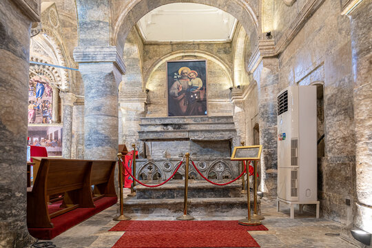 Interior of the Syrian-Catholic church of St Thomas, Mosul. Iraq